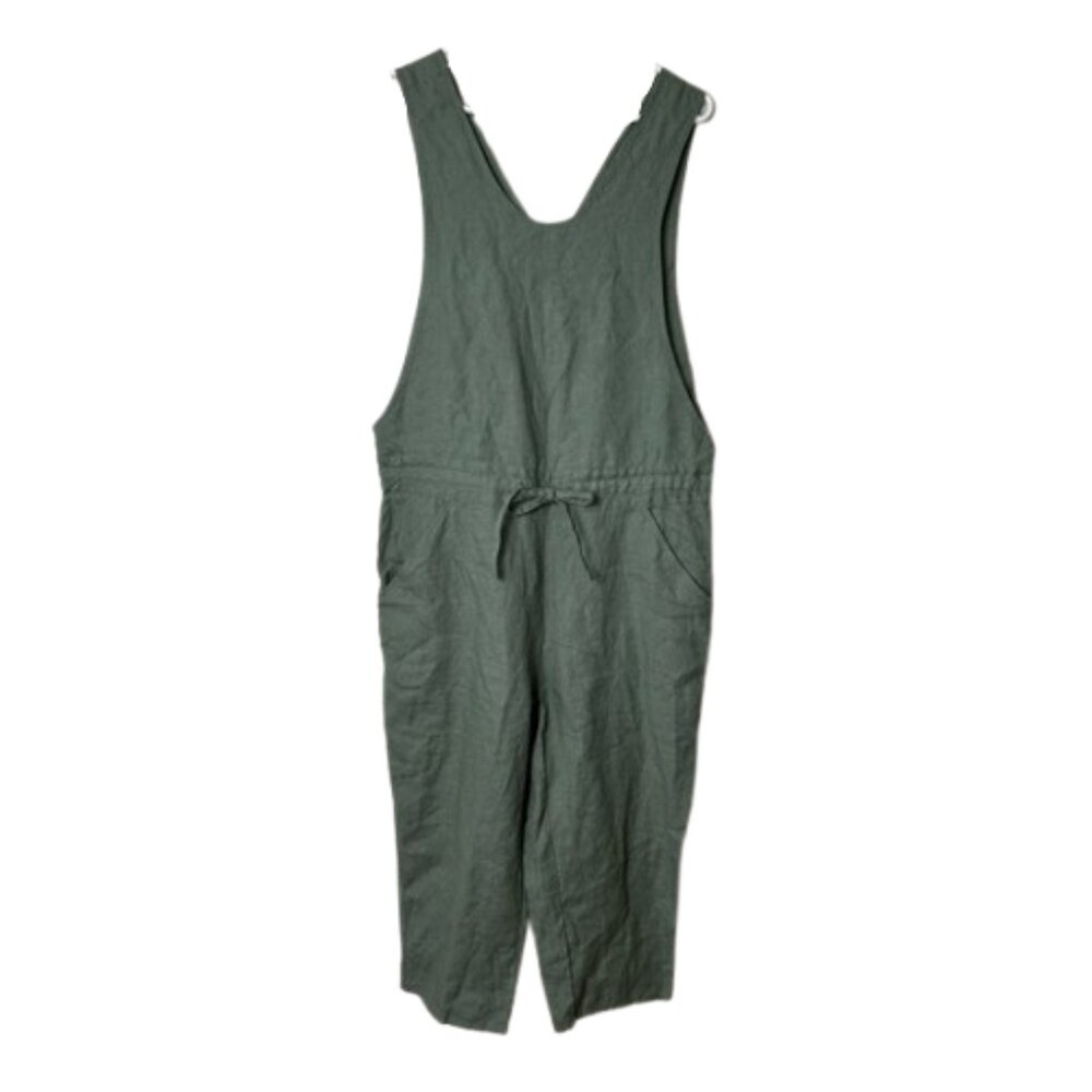 NotPerfectLinen NPL lima loose sage green crop jumpsuit womens S/M